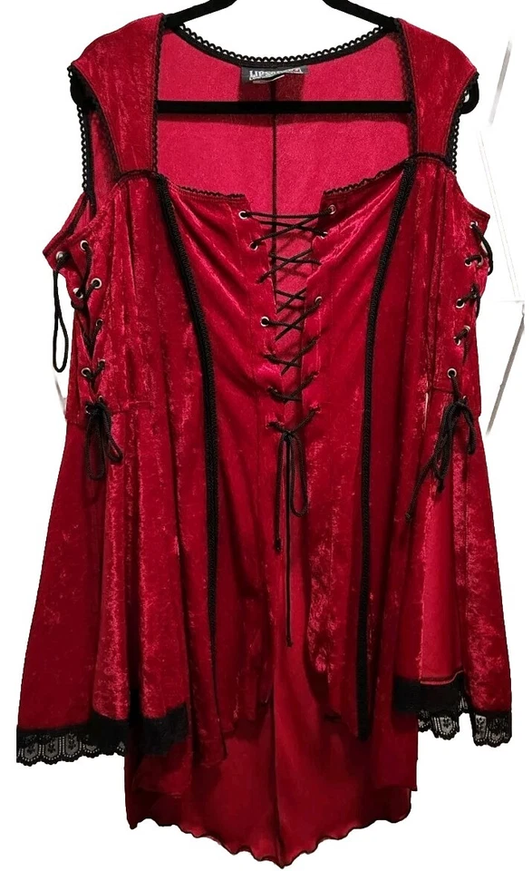 Túnica vampiro medieval vintage serviço labial top gótico renascentista espartilho vitoriano 2XL - Imagem 3 de 4