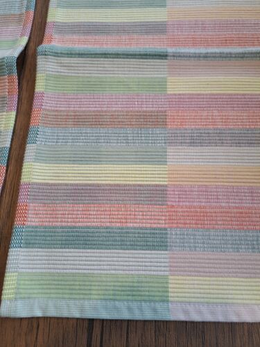 Set Of 4 Multi Coloured Striped Cotton Kitchen Dining Placemats Place Settings - Picture 1 of 4