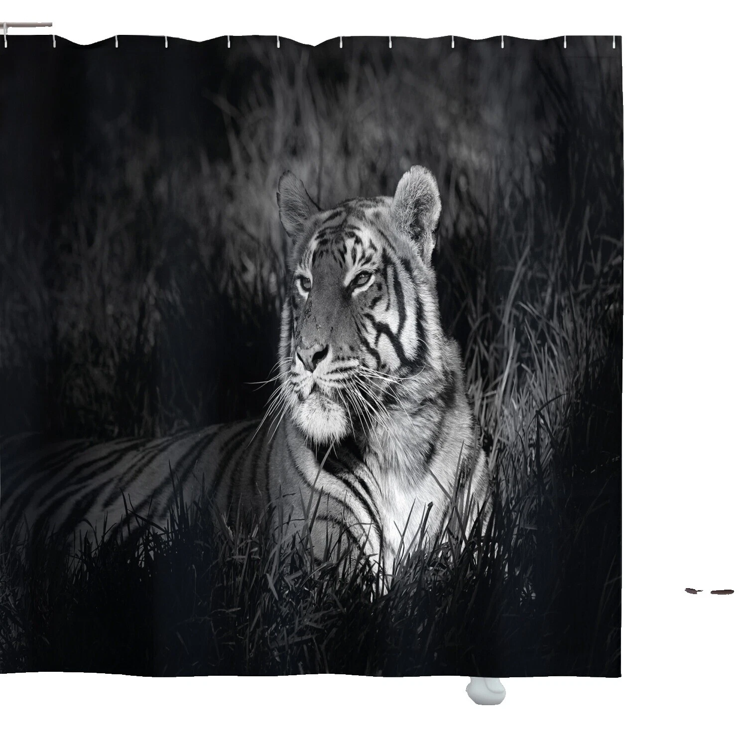 Animal Print Black Fabric Shower Curtains