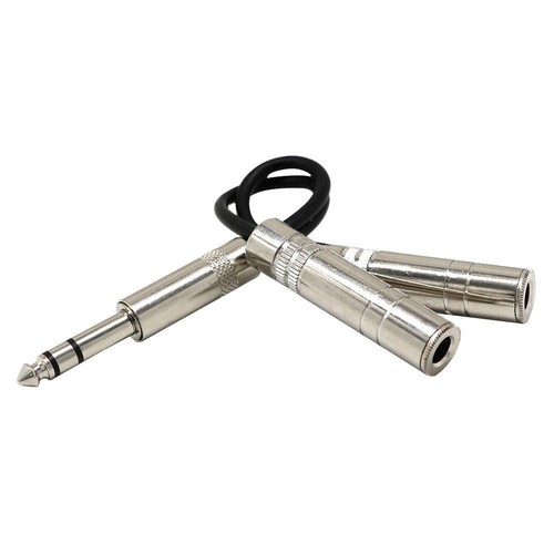 Cavo Sdoppiatore Stereo Jack 6,35mm Maschio 2X 1/4 Pollice Femmina Spina Audio Cavo Y - Foto 2 di 12