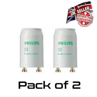 2 Fluorescent Starter Motor Unit For Tube Lamps 4-65W, 4-22W, 70-125W Watt