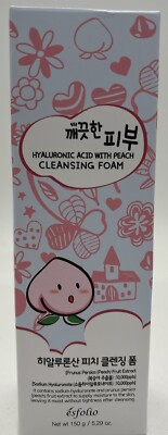 Esfolio Cleansing Foam - Hyaluronic Acid With Peach 5.29 oz/150g Exp 10/2026