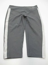 NIKE Girl's Size M Athletic DRI FIT Stretch Fitted Gray Capri Shorts SHA5700