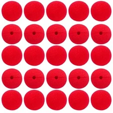 25 Pcs Red Foam Clown Nose for Circus Halloween Party Costume Christmas Party