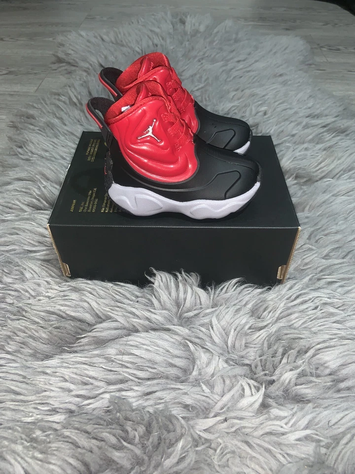 Nike Air Jordan Drip 23 (TD) Bred Rain Boots CT5799-006 Toddler Size 4c Uk 3.5