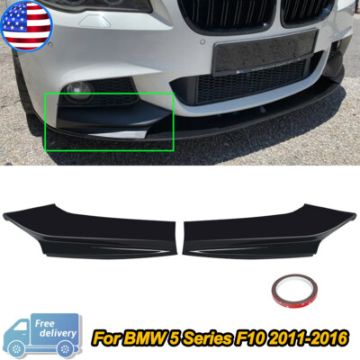 For BMW F10 535i 530i M Sport 2011-2016 Front Bumper Splitter Lip Gloss Black
