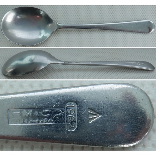HM&CO Vintage Suppenlöffel Harris Miller breite Pfeilmarke 1962 gestempelt Besteck 60er