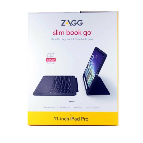 ZAGG CASE FOR IPAD PRO 11 IN 1ST GEN 2018 SLIM BOOK GO KEYBOARD FOLIO 103302317 - Picture 1 of 6