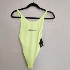 NEW Fashion Nova Neon Yellow Tank Bodysuit Size XS