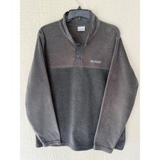 Columbia Mens Steens Mountain Snap Fleece Pullover Grey Colorblock Large NWOT's