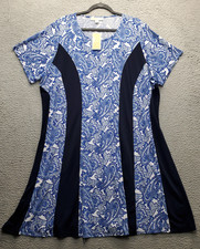 Michael Kors T-Shirt Dress Womens 3X Multicolor Paisley Short Sleeve Round Neck