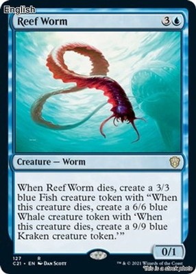 Magic Reef Worm 127 Rare Commander 2021 NM