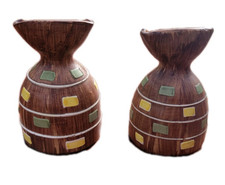 Italian Ceramic Oil & Vinegar Faux Bois Glaze by Fratelli Fanciullacci c.1960s