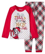 Girl Holiday Pajamas Mouse Plaid Jogger Pant and Long Sleeve Shirt 2 PC 4/5