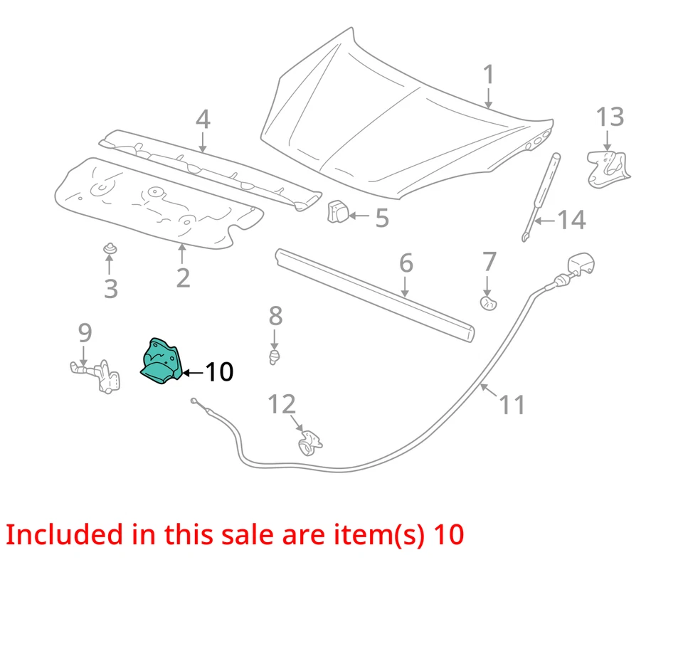 适合 2002 - 2007 年 BUICK RENDEZVOUS BRACKET ASM-HOOD PRIM LAT 10319308 - 全新原始设备制造商 — 第 2/3 张图片