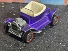 Hot Wheels 1968 Redline Purple Hot Heap vintage US white interior, sweet 16 car