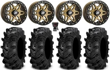 Sedona Split 6 Beadlock 14" Wheels Br 30" Cryptid Tires Kawasaki Brute Force IRS
