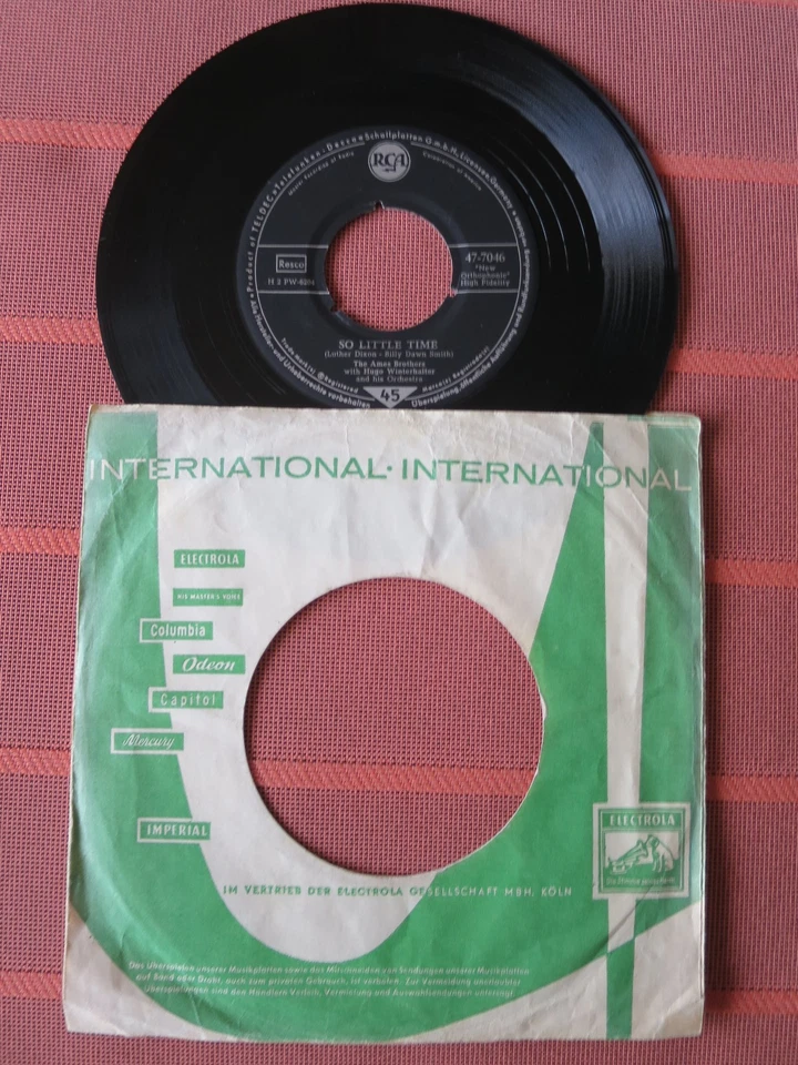 Single 7“ THE AMES BROTHERS –MELODIE D’AMOUR – Pop/Easy Listening 1957 - Bild 2 von 2