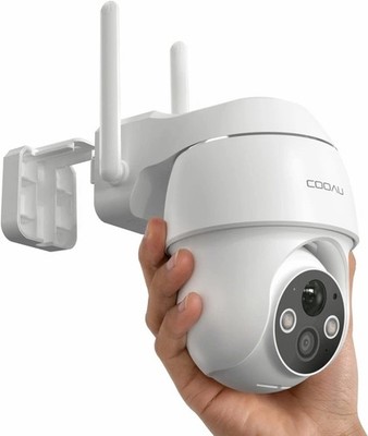 COOAU 2K Security Camera Outdoor,Wireless 360° PTZ Rechargeable Battery CCTV