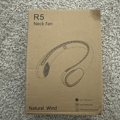 Natural Wind R5 Neck Fan Plus Battery USB Rechargeable Headphone Design