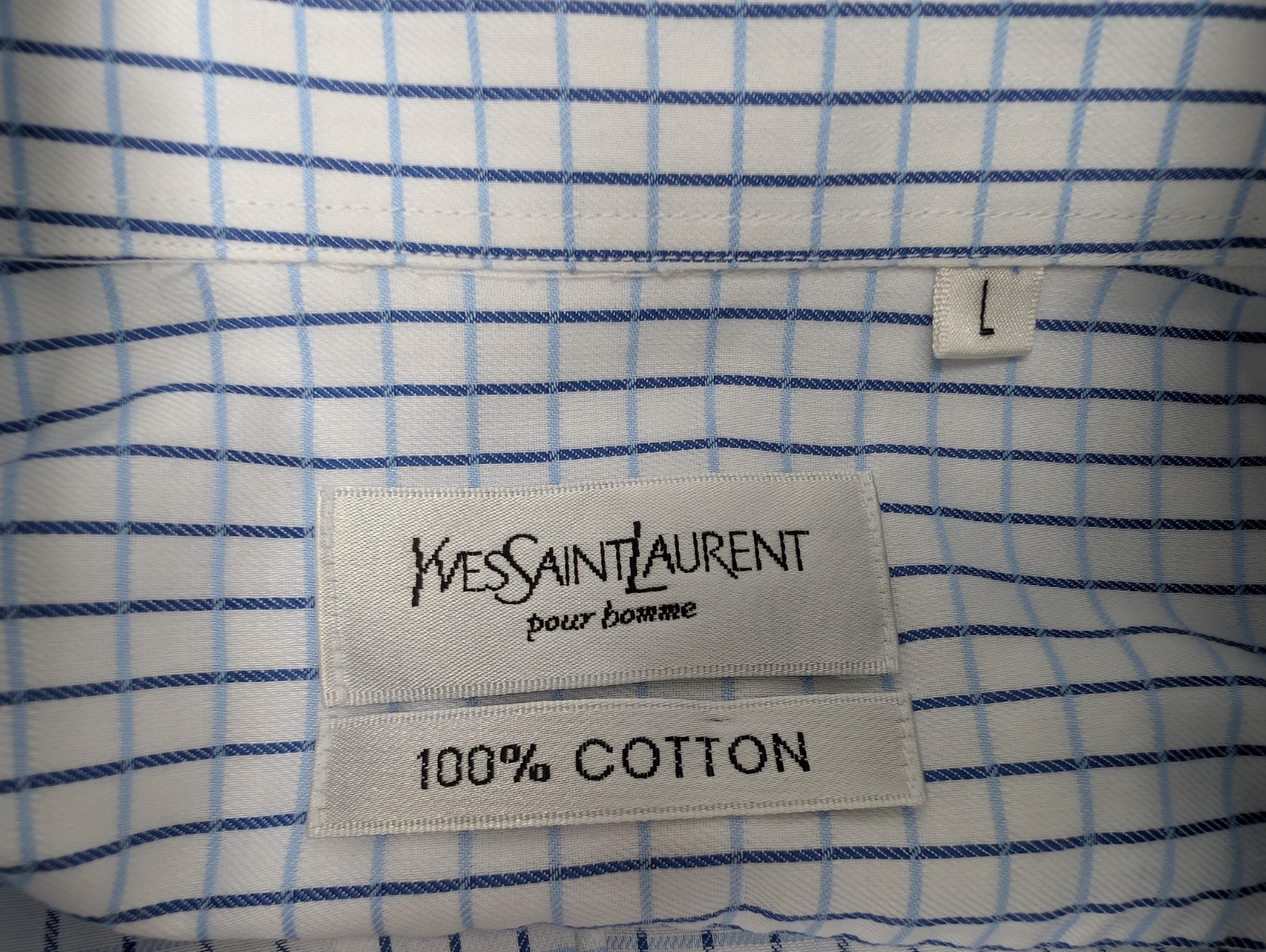 Camicia vintage Yves Saint Laurent YSL taglia L manica corta quadri cotone ottime condizioni