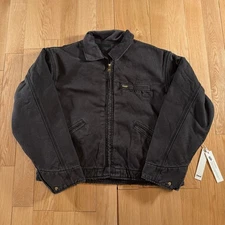 Elwood Petrol Workwear Cropped Flannel Lined Jacket Black Adult Large NWT