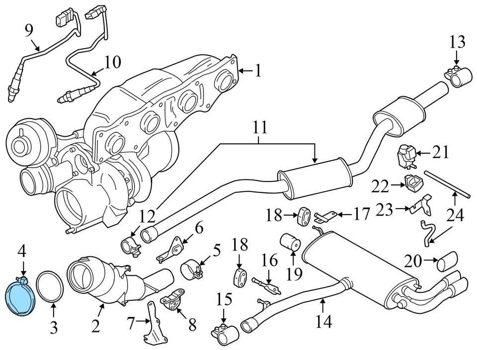 2015-2016 BMW M235I XDRIVE - Turbo Exhaust Manifold Clamp 7606136 - Image 3 of 4
