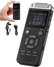 Digital Voice Recorder, 128GB, Voice Activated Recorder with Playback, Audio Rec