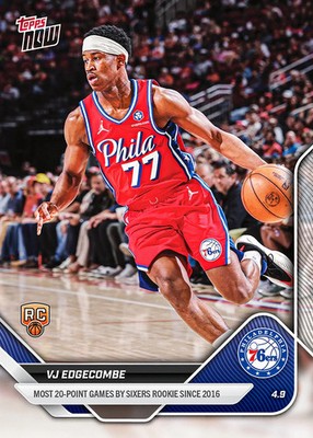 2025-26 Topps Now NBA #248 VJ Edgecombe Philadelphia 76ers RC PRESALE
