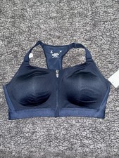 Women's High Impact Wireless Sports Bra - Adjustable, Yoga Workout, Zip Front