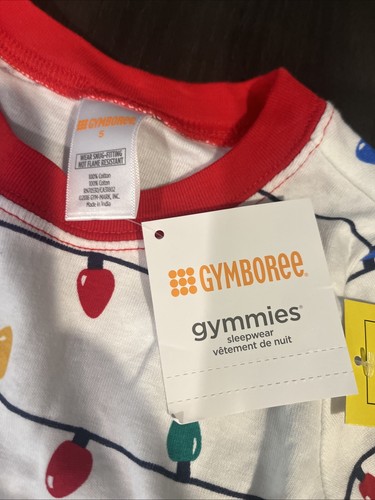 Gymboree Gymmies Sleepwear Christmas Light Pajamas Size 5 NWT - Picture 2 of 4