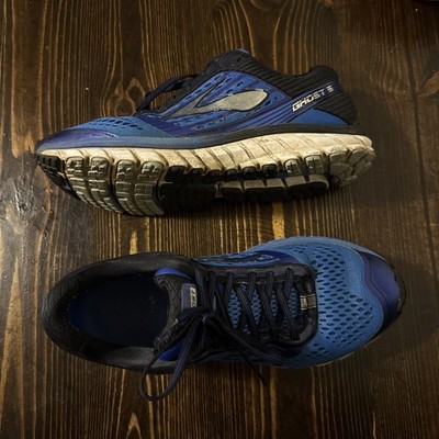 Brooks Ghost 9 Mens Size 10 Medium D Black Blue White Sneakers 1102331D404