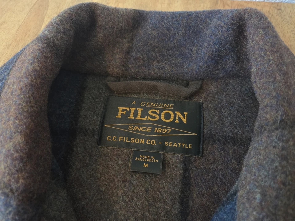 Filson Mackinaw Wool Work Jacket | Medium | Blue/Brown/Gray Plaid | MSRP $429 - Image 3 of 4