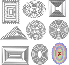 8 Pcs Metal Cutting Dies Flower round Assorted Shapes Polygon Embossing Tools fo