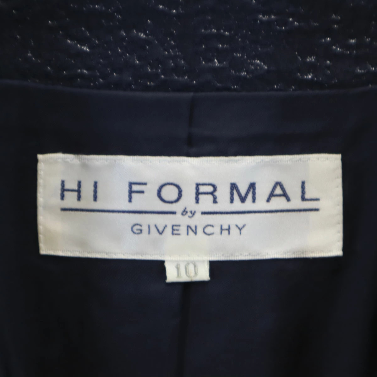 GIVENCHY Ladies Jacket Vintage 90S Japan No Collar Size 10 Navy Formal Women thumbnail 7