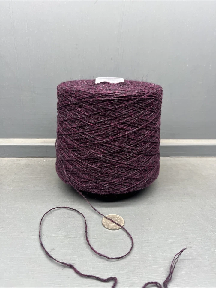 500G Gris Negro Magenta Mezcla 3/11NM Lana Lambswool Sloe 3 Capa - Imagen 3 de 4