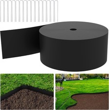 15M Flexible Plastic Lawn Edging Garden Edging, 12CM Depth Lawn Landscape Garde