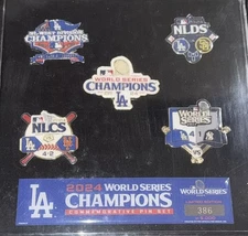 2024 WORLD SERIES CHAMPIONS LOS ANGELES DODGERS 5 Pin Set Ships Mid December