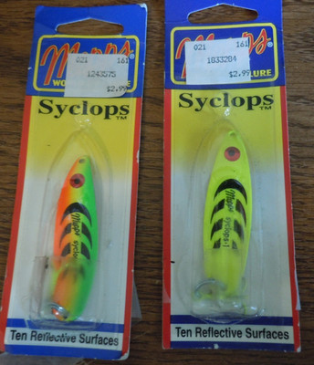 2 NEW Mepps Syclops Lite Spoons SY1 HC/SY1 HFT 1/2 oz Made USA Trout