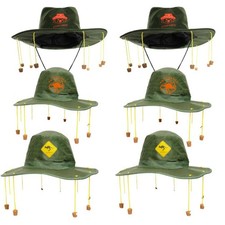 Australia Cork Hat Pack of 6 ? Green Hats With Hanging Corks Australia Day