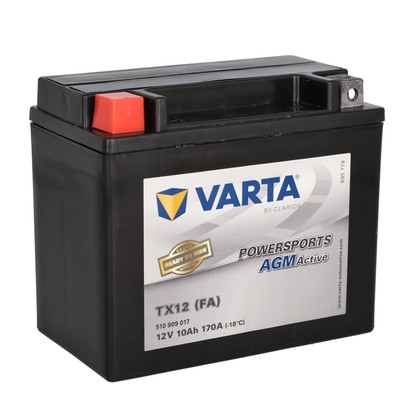 Varta AGM Motorrad Batterie 10Ah 170A 130mm Powersports Active Roller links