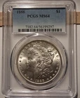 🔥1888 P MORGAN SILVER DOLLAR  PCGS MS64