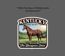 Kentucky Bluegrass State Sticker Waterproof Decal Horse State Travel Gift NEW