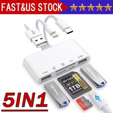 5 in 1 Memory Card Reader USB 3.0 OTG Adapter SD Card Reader For iPhone/iPad Lot