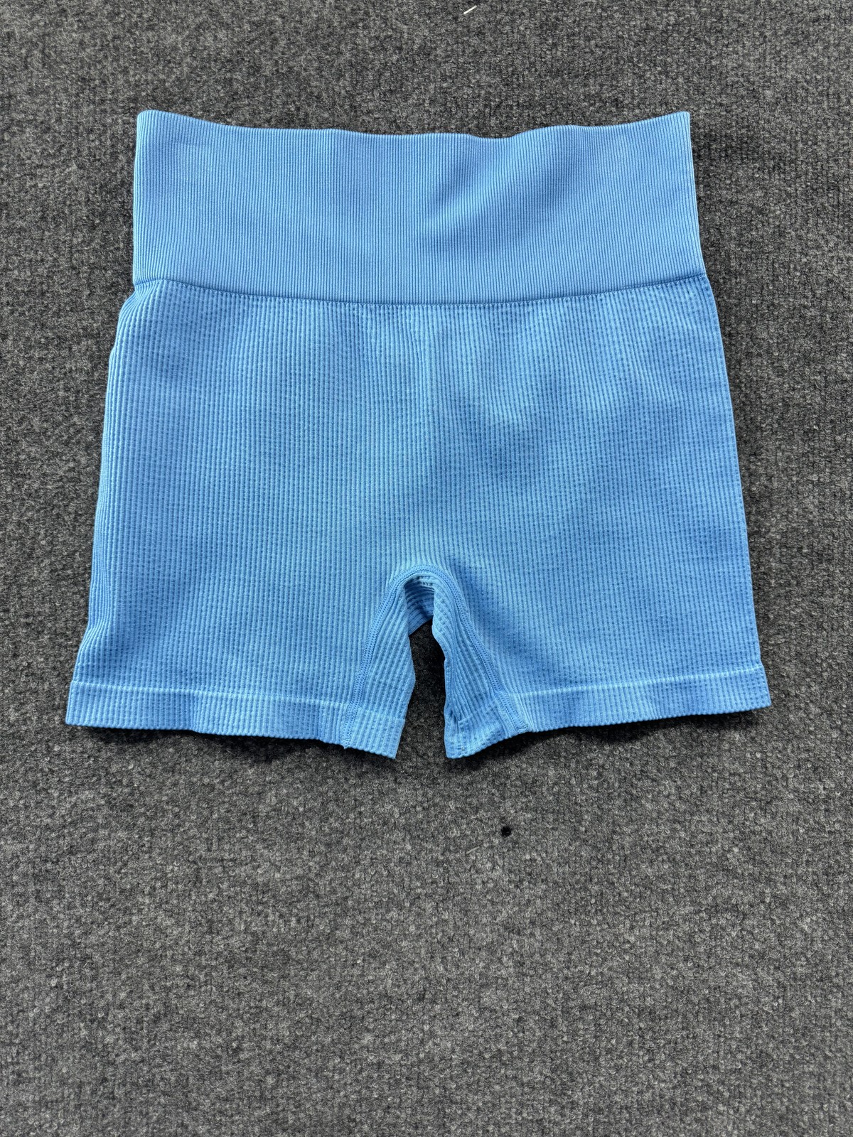 Colsie Biker Shorts Womens XL Blue Ribbed High Waist Seamless Lounge Athletic-image