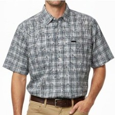 Vintage Chaps Ralph Lauren Mens Plaid Floral Short Sleeve Button Up Shirt XL