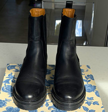S�zane Lena Low Boots Black Leather Chunky Chelsea Boots UK7/EU40 - Worn Twice