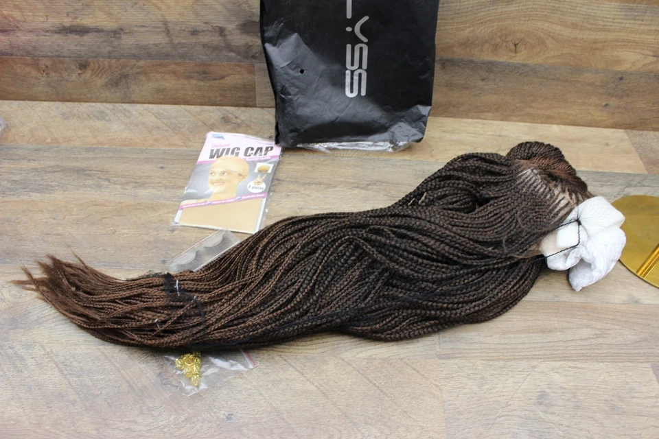 Kalyss 13X7” Lace Front Cornrow Braided Wigs for Women Updo Bun Box Braid Wig 30 - Image 2 of 4