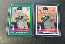 2025 Topps Heritage High Number Blaine Crim Rookie Green Refractor 32/99 & Base