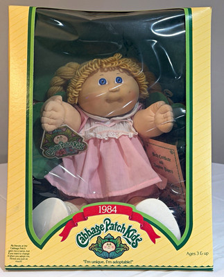 Vintage Cabbage Patch Kids 1984 blonde blue eyes Coleco 16in Xavier Roberts NIB